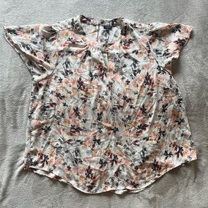 Torrid Floral Blouse - Pink, Black, Cream
